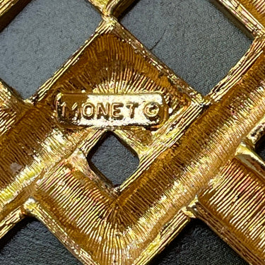 Monet Gold Triple Diamond Shape Necklace Jewelry Bloomers and Frocks